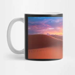 Sahara desert near Merzouga, Morocco at sunset Mug